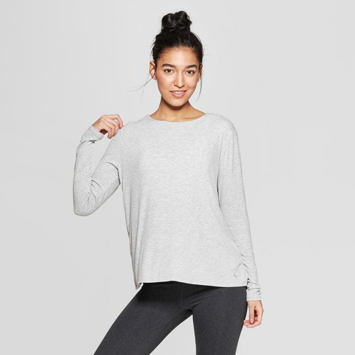 Target Women's Twist Back Long Sleeve - Joylab Heather Grey