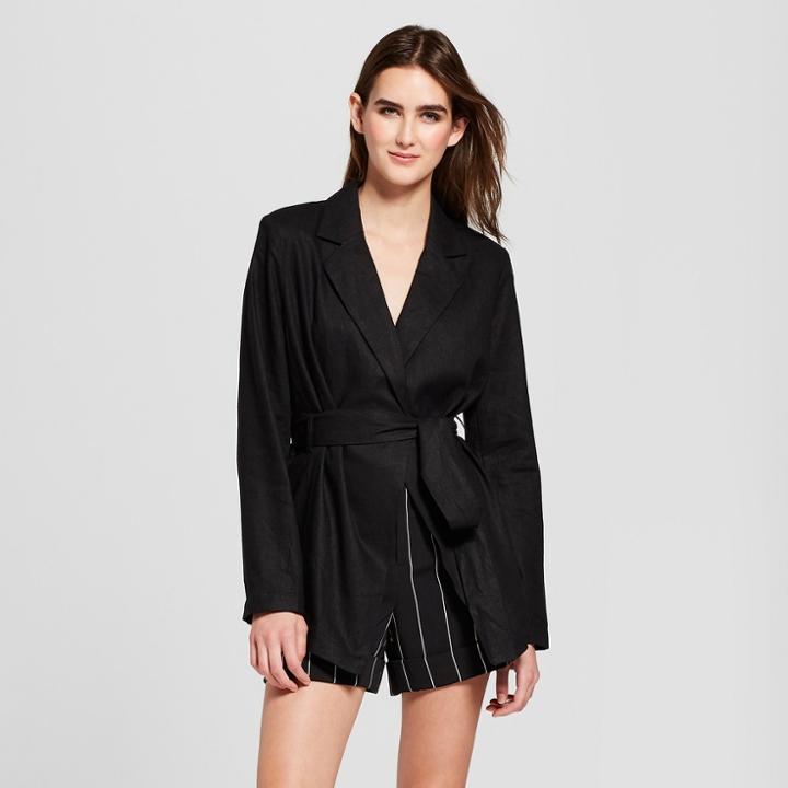 Women's Long Sleeve Wrap Blazer - Who What Wear Black