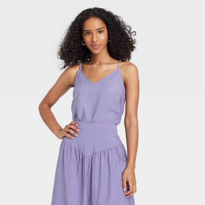 Women's V-neck Cami - A New Day Purple