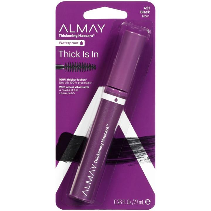 Almay Thick Is In Thickening Mascara 421 Black Wp - 0.26 Fl Oz, 421 Waterproof Black