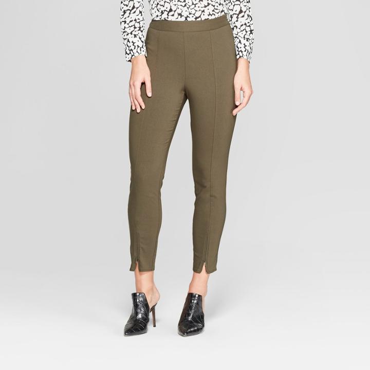 Women's Skinny Zip Crop Pants - Who What Wear Olive (green)
