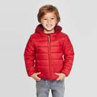 Toddler Boys' Long Sleeve Lightweight Puffer Jacket - Cat & Jack Red 12m, Toddler Boy's