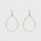 Gold Plated Open Large Teardrop Dangle Earrings 14kt - A New Day Yellow
