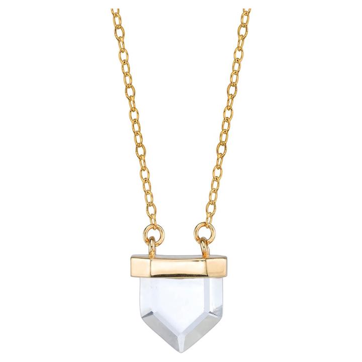 Target Women's Sterling Silver Pentagon Crystal Station Necklace - Gold