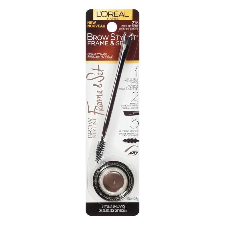 L'oreal Paris Brow Stylist Frame & Set 215 Deep Brunette .08 Fl Oz