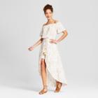 Women's Floral Print Off The Shoulder Maxi Romper- Xhilaration Off White