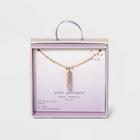 Silver Plated Light Amethyst Bar Pendant Necklace - A New Day Gold