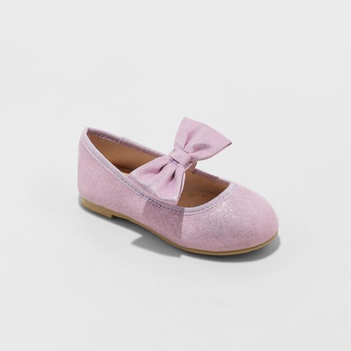 Toddler Girls' Angeni Bow Ballet Flats - Cat & Jack Purple