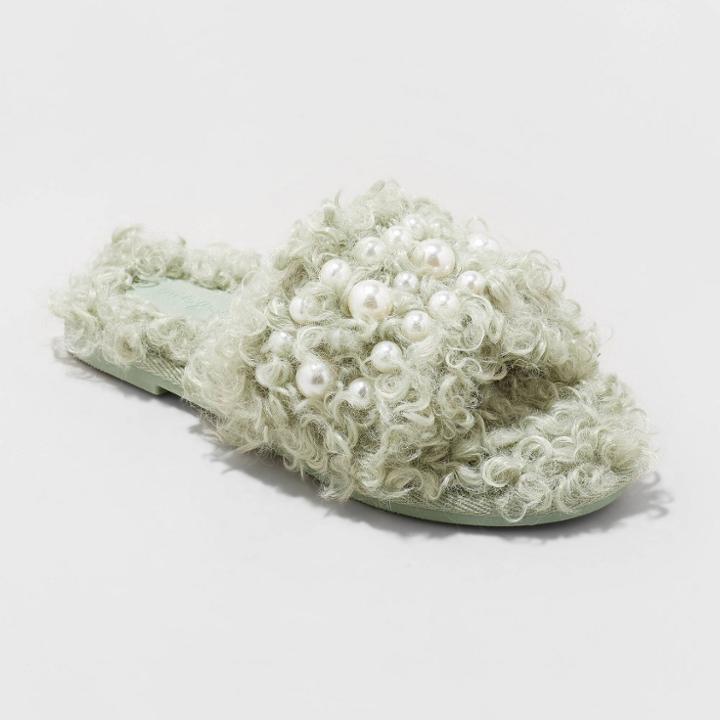 Girls' Adeline Slip-on Embellished Slide Slippers - Cat & Jack