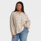 Women's Plus Size Balloon Long Sleeve Poet Blouse - Universal Thread Cream Floral 3x, Ivory Floral