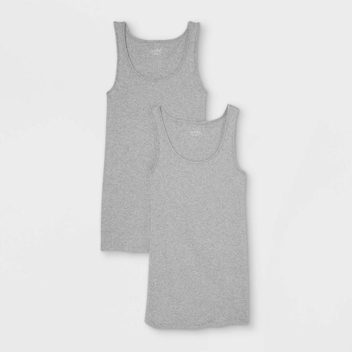 Maternity Rib 2pk Bundle Tank Top - Isabel Maternity By Ingrid & Isabel Gray