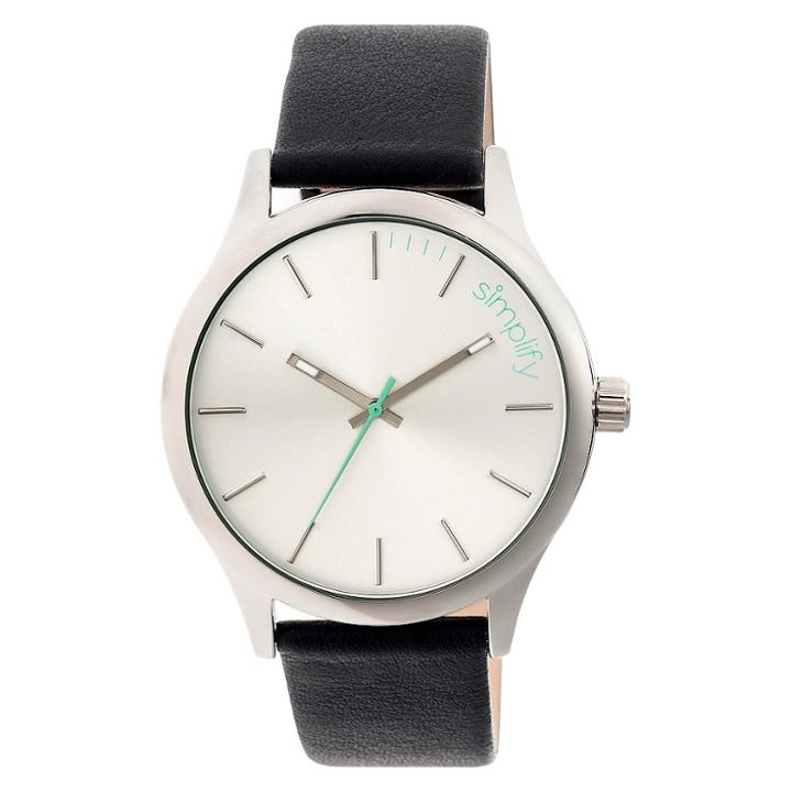 Simplify The 2400 Men's Leather Strap Watch - Gray