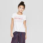 Girls' Twist Front Short Sleeve Graphic T-shirt - Art Class Pink