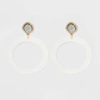 Sugarfix By Baublebar Resin Hoop Earrings With Druzy Studs - White, Women's,