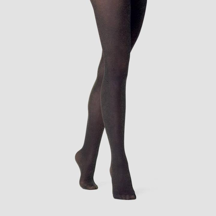 Women's Gold Shimmer Tights - A New Day Black M/l, Size: