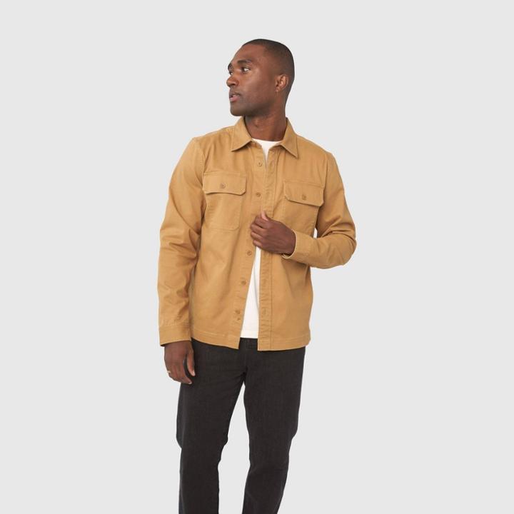 United By Blue Men's Long Sleeve Twill Button-down Shirt - Cumin