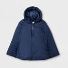 Kids' Adaptive Puffer Poncho - Cat & Jack Navy M/l, Kids Unisex, Blue