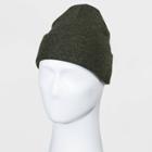 Men's Circular Knit Cuffed Beanie - Goodfellow & Co Olive One Size, Green