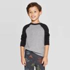 Toddler Boys' Long Sleeve Baseball T-shirt - Cat & Jack Black