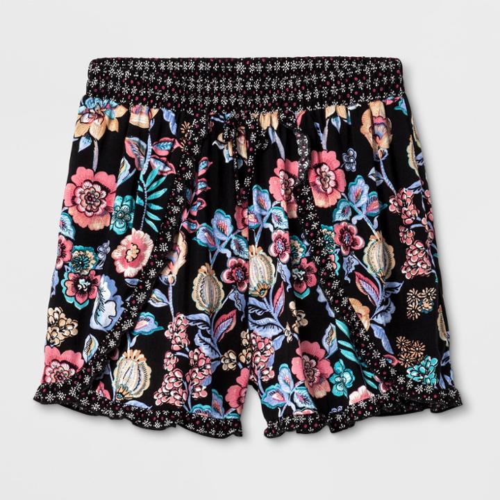 Girls' Soft Ruffle Shorts - Art Class Black