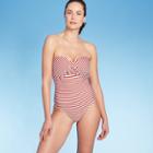 Women's Twist Bandeau Medium Coverage One Piece Swimsuit - Kona Sol Currant S, Women's, Size: