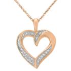Target Diamond Accent Heart Pendant In Rose Gold Plated Brass (ij-i2-i3), Girl's