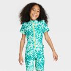 Kids' One-piece Reversible Rash Guard - Cat & Jack Mint Tie-dye