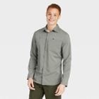 Men's Long Sleeve Button-up T-shirt - All In Motion Olive
