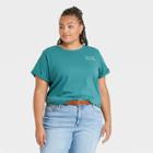 Women's Plus Size Short Sleeve T-shirt - Ava & Viv Teal Green