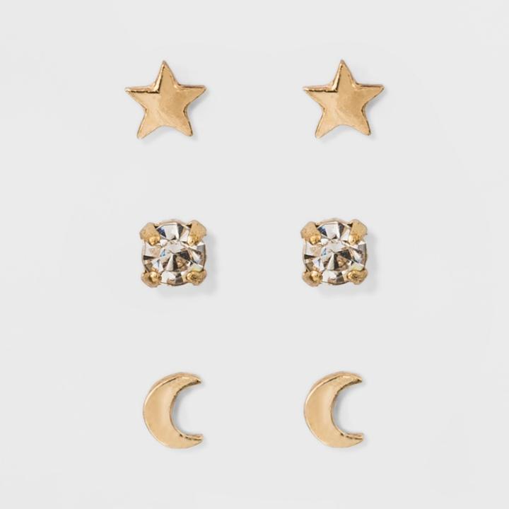 Moon And Star Earring Set 3ct - A New Day Gold,