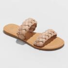 Women's Lucy Braided Slide Sandals - A New Day Tan
