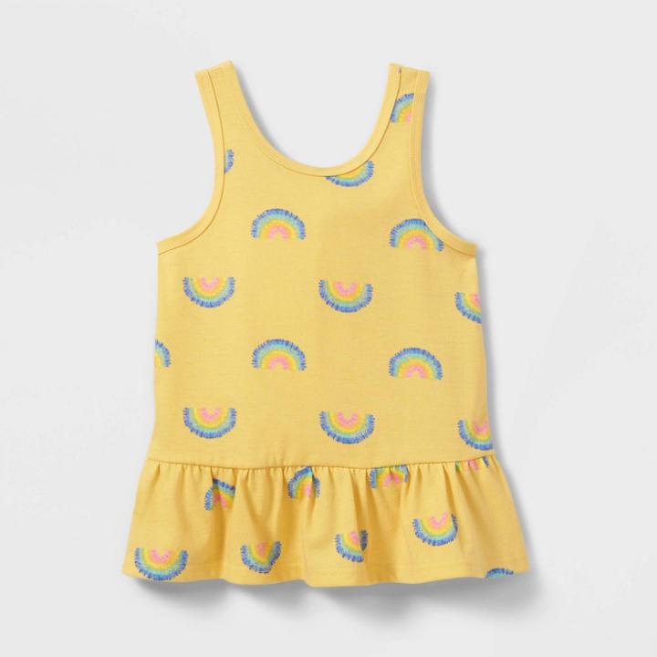 Toddler Girls' Rainbow Peplum Tank Top - Cat & Jack Yellow