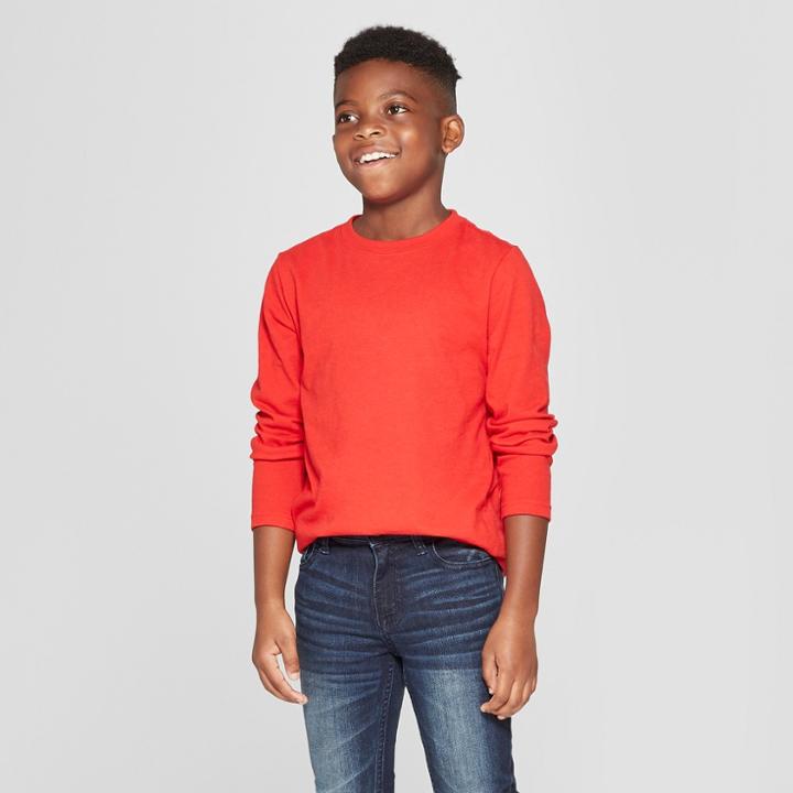 Boys' Long Sleeve T-shirt - Cat & Jack Red