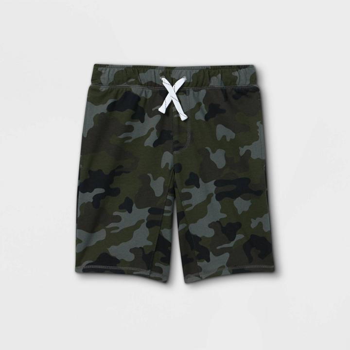 Boys' Camo Print Pull-on Knit Shorts - Cat & Jack Green