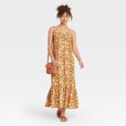Women's Sleeveless Dress - Universal Thread Yellow Floral Print