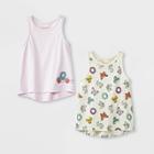 Toddler Girls' 2pk Tank Top - Cat & Jack Pink/cream