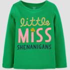 Baby Girls' Shenanigans Girl' T-shirt - Just One You Made By Carter's Green