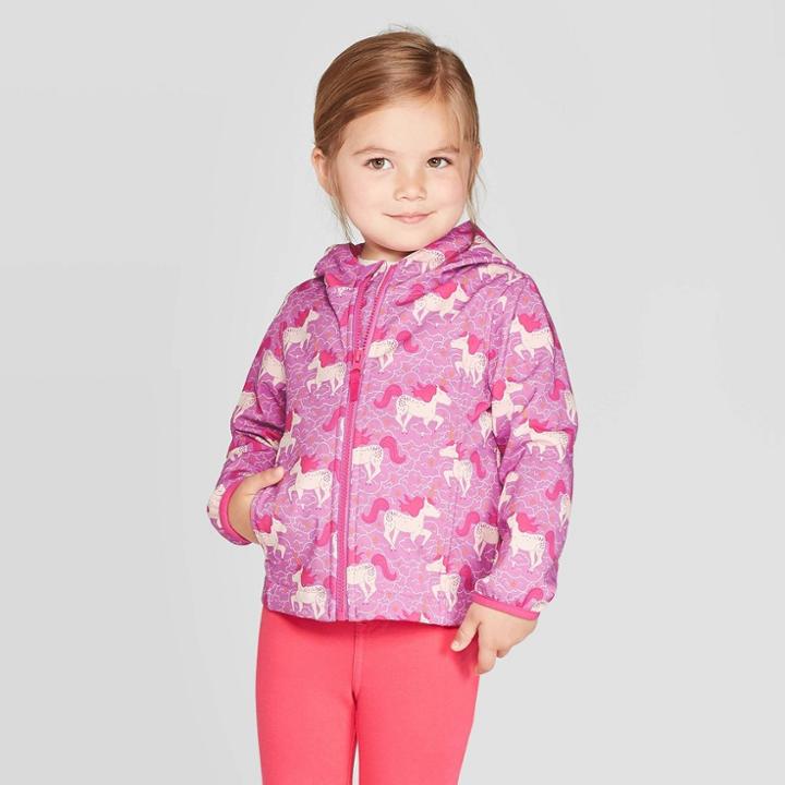 Toddler Girls' Unicorn Softshell Jacket - Cat & Jack Purple