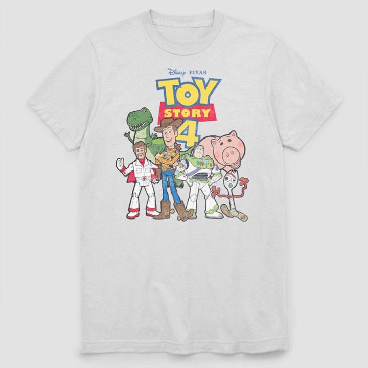 Men's Disney Pixar Toy Story 4 Group Potrait Short Sleeve Graphic T-shirt - White