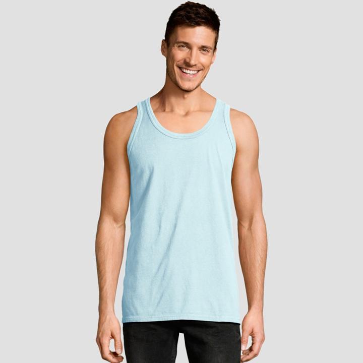 Hanes Men's 1901 Garment Dyed Tank Top - Blue