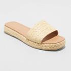 Women's Mardi Raffia Platform Slide Sandals - Universal Thread Natural