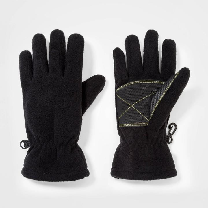 Boys' Onyx Fleece Gloves - All In Motion Black 4-7, Black/black