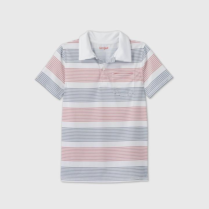 Boys' Short Sleeve Performance Polo Shirt - Cat & Jack White