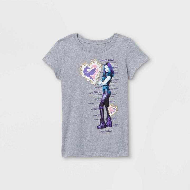 Girls' Descendants Mal Short Sleeve Graphic T-shirt - Heather Gray