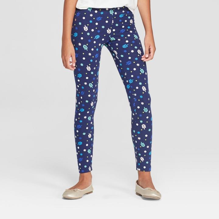 Girls' Hanukkah Leggings - Cat & Jack Navy