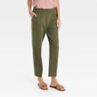 Women's High-rise Slim Straight Fit Ankle Pull-on Pants - A New Day Green
