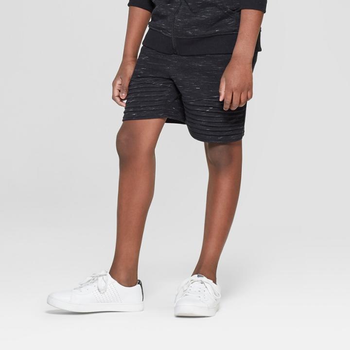 Boys' Moto Knit Shorts - Art Class Black S,