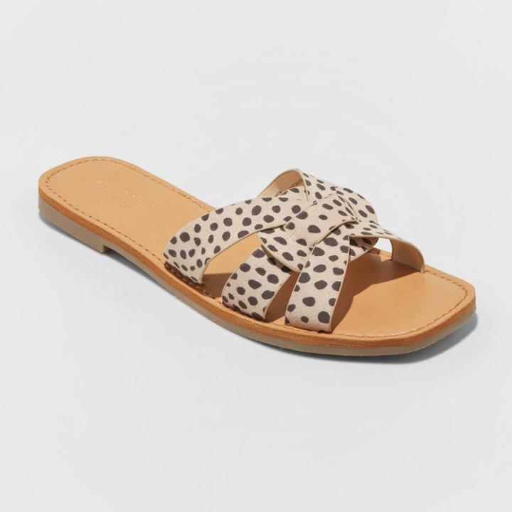 Women's Kyra Microsuede Woven Slide Sandals - Universal Thread Brown