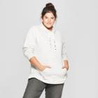 Women's Plus Size Embellished Pullover Hoodie - Ava & Viv Light Gray 4x, Light Gray Heather