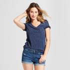 Women's Monterey Pocket V-neck Short Sleeve T-shirt - Universal Thread Navy (blue)